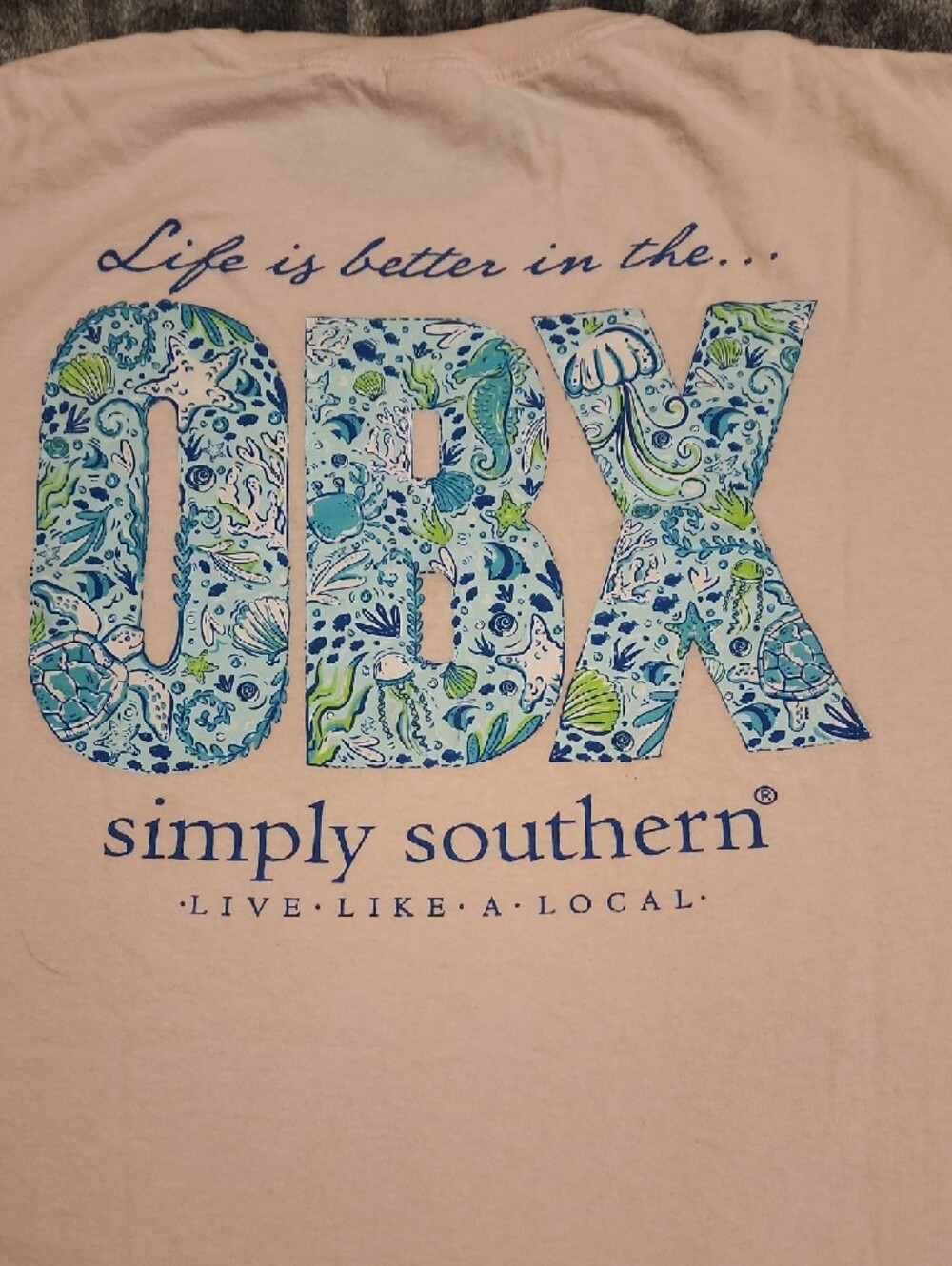 Simply Southern Women's Pink OBX Graphic Short Sleeve Tee - Picture 2 of 4